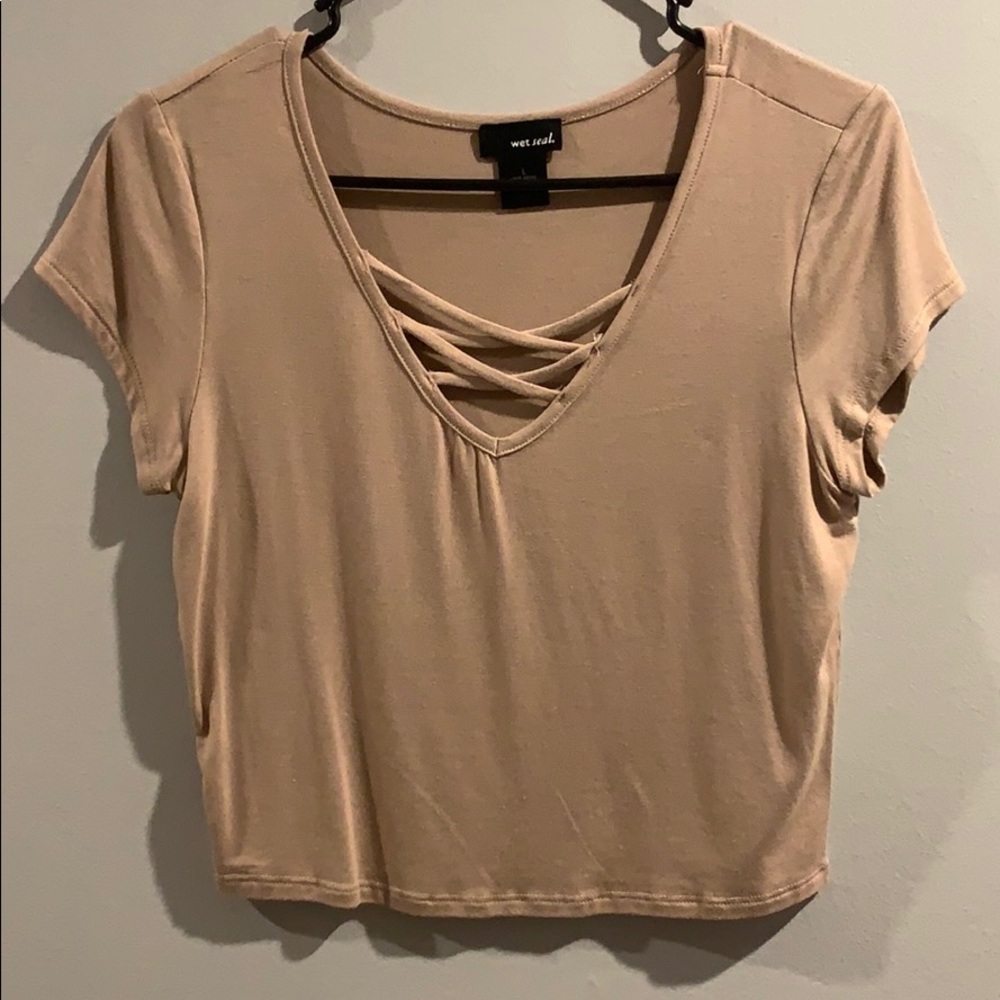 wet seal - criss cross crop top